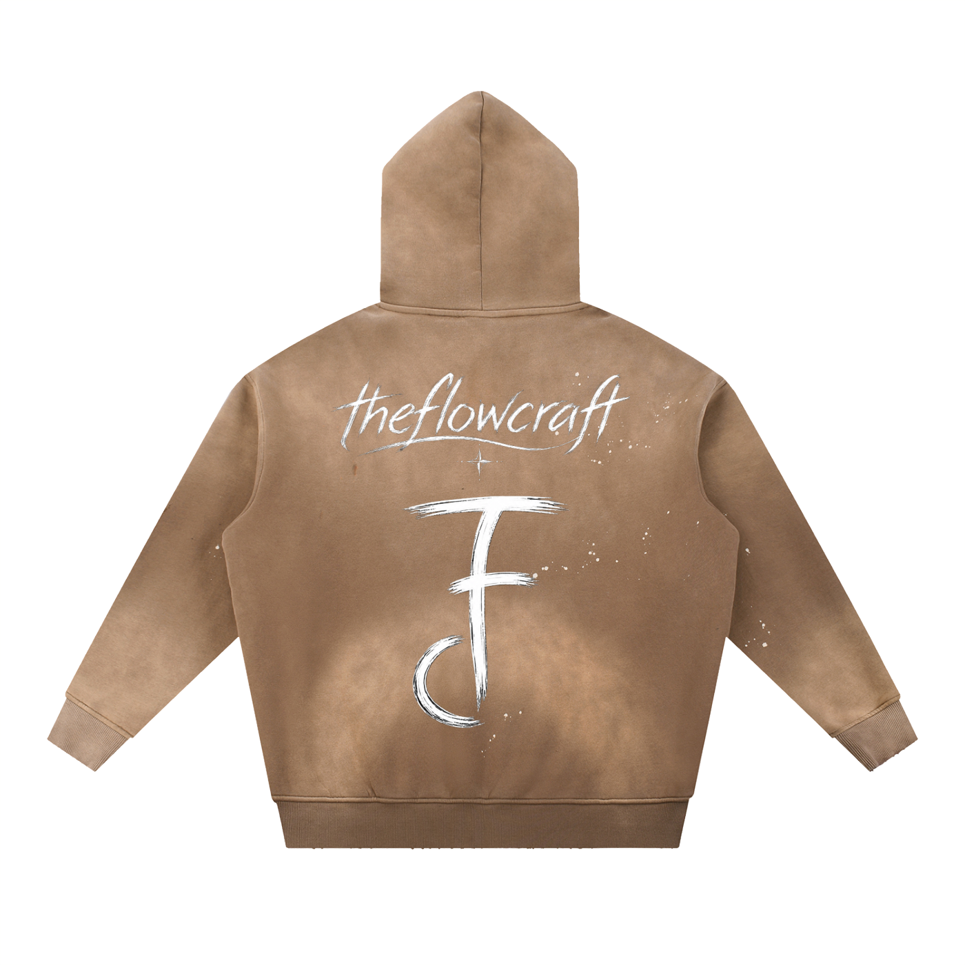 FlowCraft Washed Frayed Hoodie