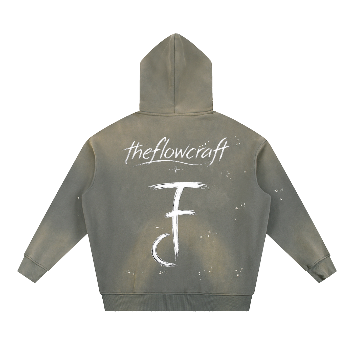 FlowCraft Washed Frayed Hoodie