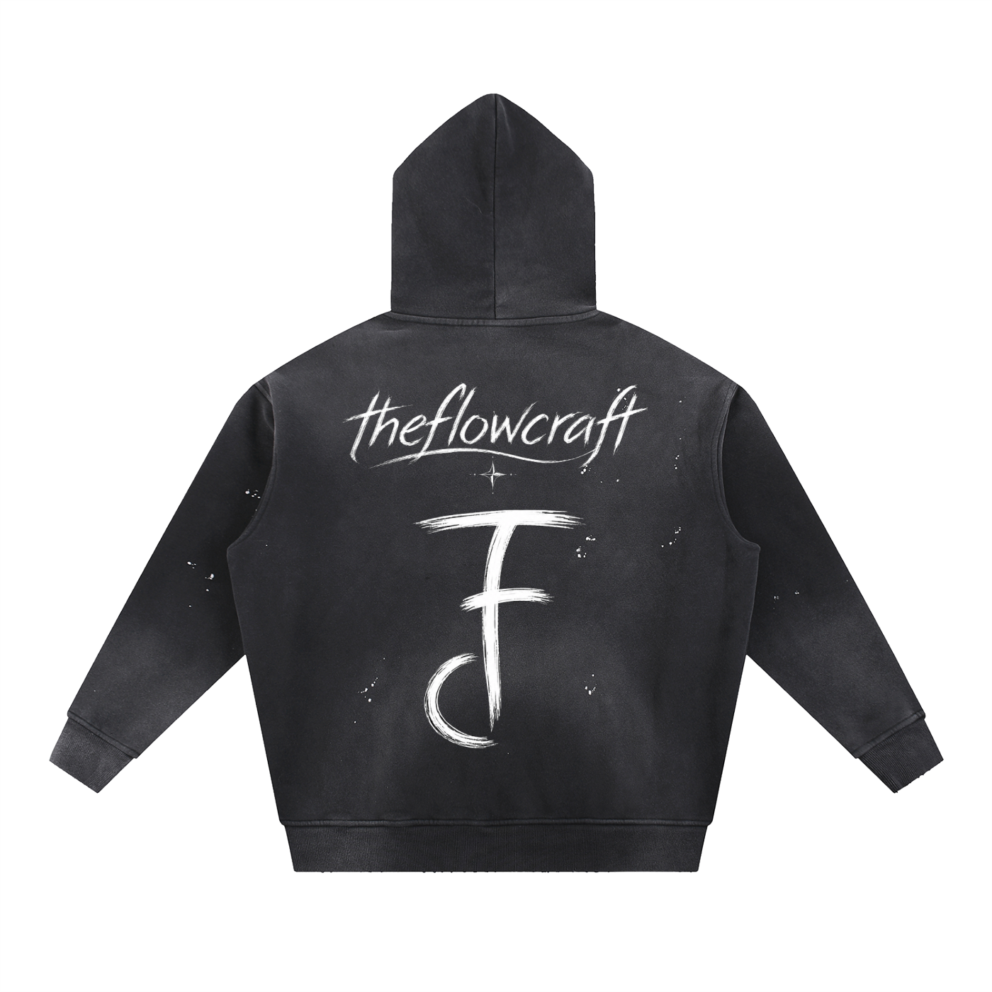 FlowCraft Washed Frayed Hoodie